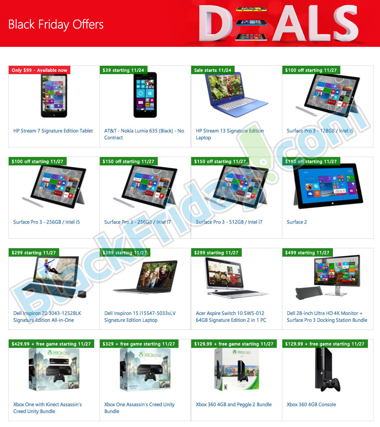 Microsoft Black Friday Deals 2014 Ad Page 1
