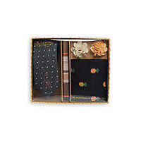 Tie, Socks, Lapel Pins &amp; Pocket Square Box Set- 5-Piece