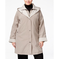 Jones New York Plus Size Water-Resistant Hooded Raincoat