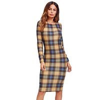 MakeMeChic Women&#39;s Elegant Long Sleeve Wear to Work Business Cocktail Pencil Dress Multi XL
