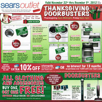 Sears Outlet Black Friday Ad 2012