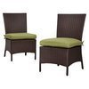 Thornquist 2-Piece Wicker Patio Armless Dining Chair Set