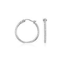 Micropavé Hoop Diamond Earrings in 18k White Gold (1/2 ct. tw.)