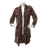 Multiples Natural Wild Child Print Drape Cardigan