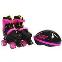 Street Flyers Girls Lighted Wheel Quad Skates with Helmet Combo