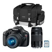 Canon T3 12.2MP Digital SLR Camera w/ 18-55mm IS Lens, 75-300mm Lens, DSLR Bag, and Memory Card