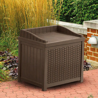 Suncast Resin Wicker 22-Gallon Storage Set